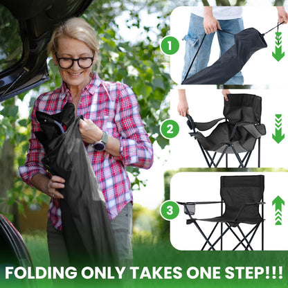 4 Pack Lightweight Folding Camping Chairs with Cup Holder