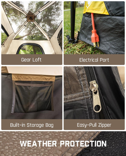 Instant Cabin Camping Tent with Rainfly