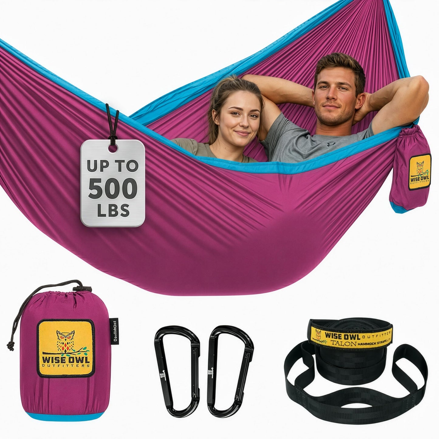 Portable Camping Hammock with Tree Straps