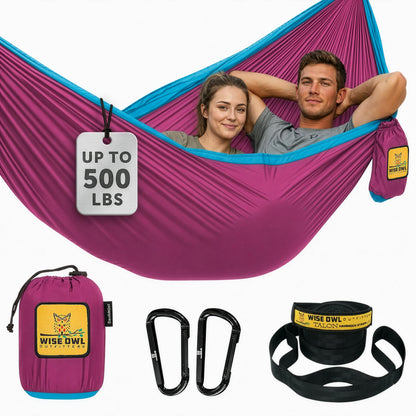 Portable Camping Hammock with Tree Straps