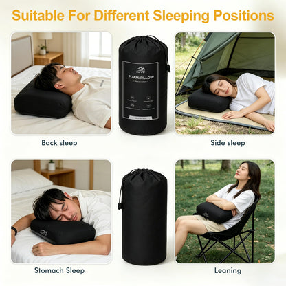 Memory Foam Camping Pillow for Travel and Hiking