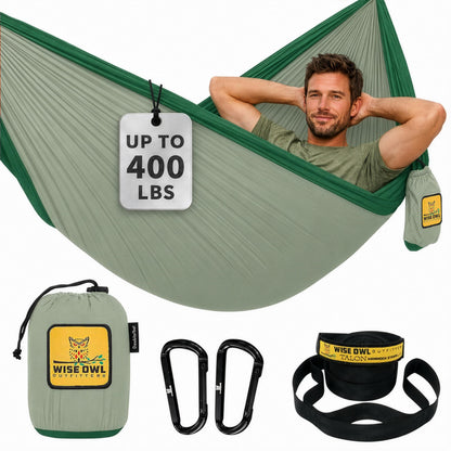 Portable Camping Hammock with Tree Straps