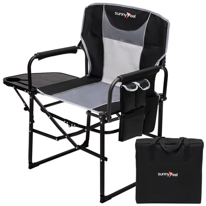 Oversized Folding Camping Chair with Side Table