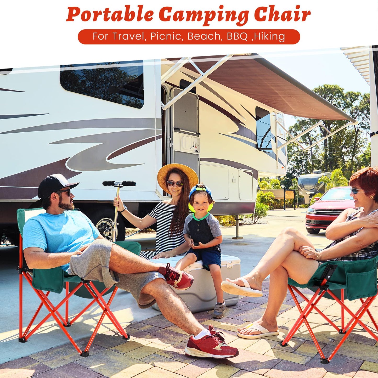 6 Pack Portable Folding Camping Chairs for Outdoors