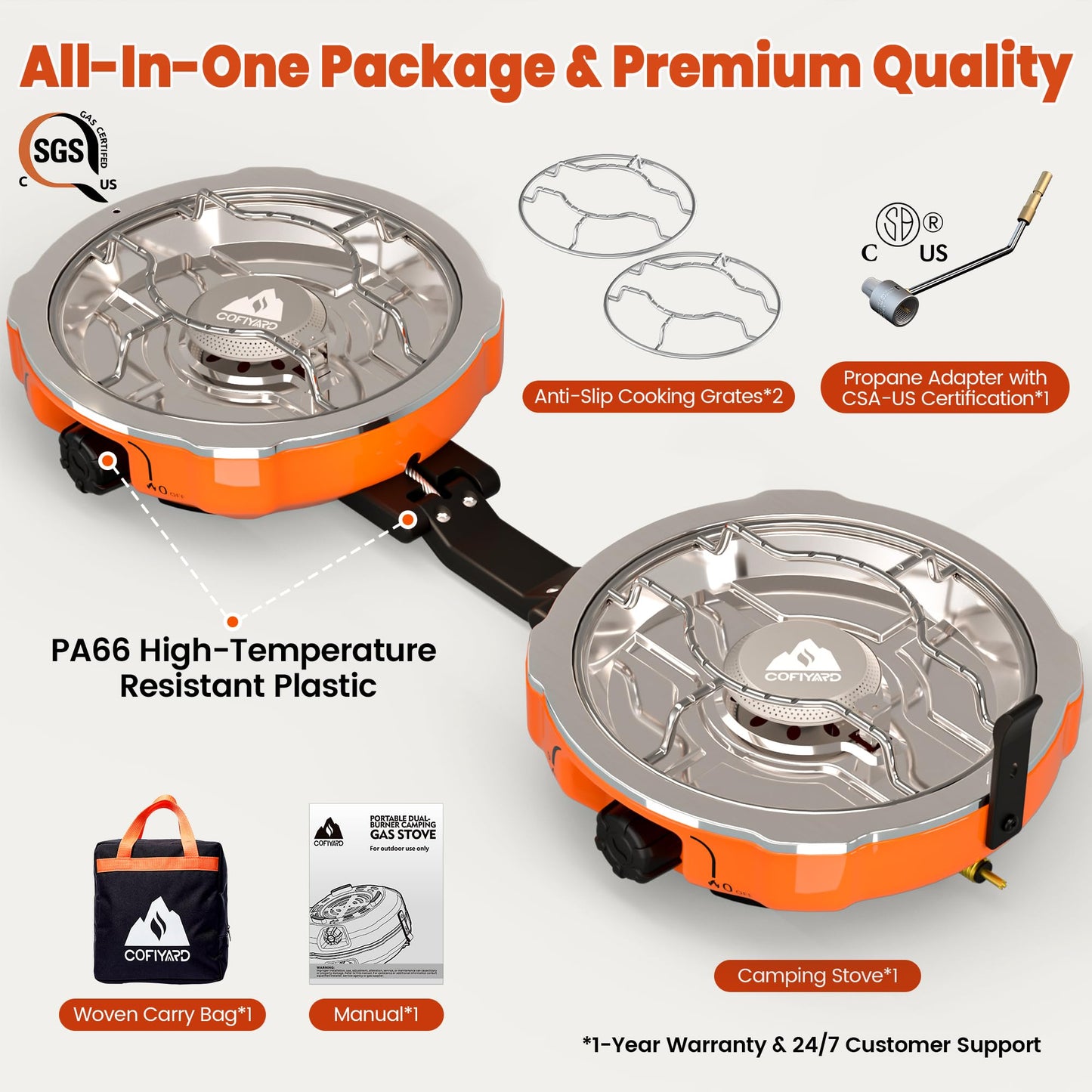 20,000 BTU Dual Burner Camping Stove