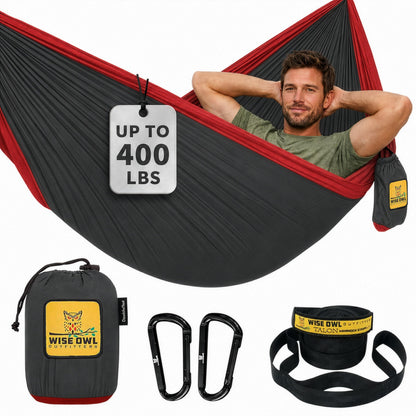 Portable Camping Hammock with Tree Straps