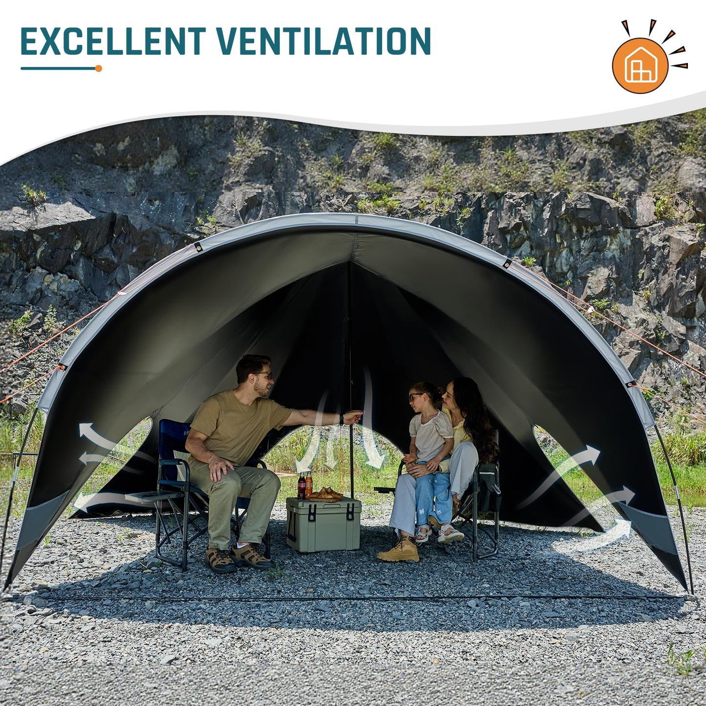 Waterproof Camping Canopy Tarp Shelter with Poles