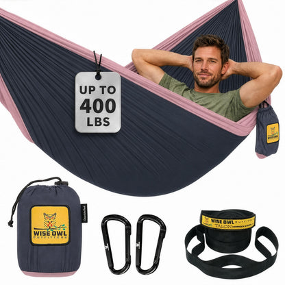 Portable Camping Hammock with Tree Straps