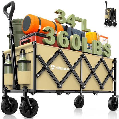 120L Folding Wagon Cart for Camping and Outdoors