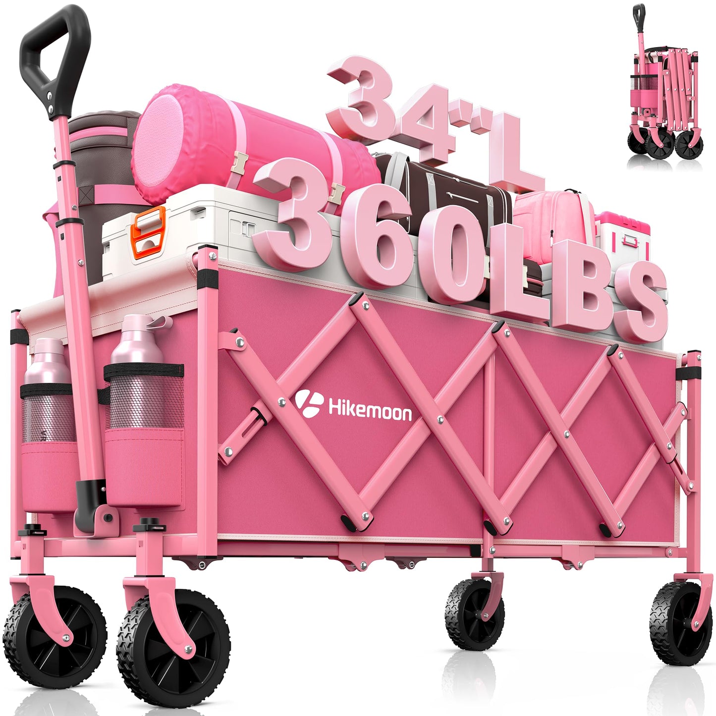 120L Folding Wagon Cart for Camping and Outdoors