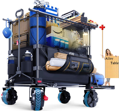 Heavy Duty Folding Wagon Cart with All-Terrain Wheels