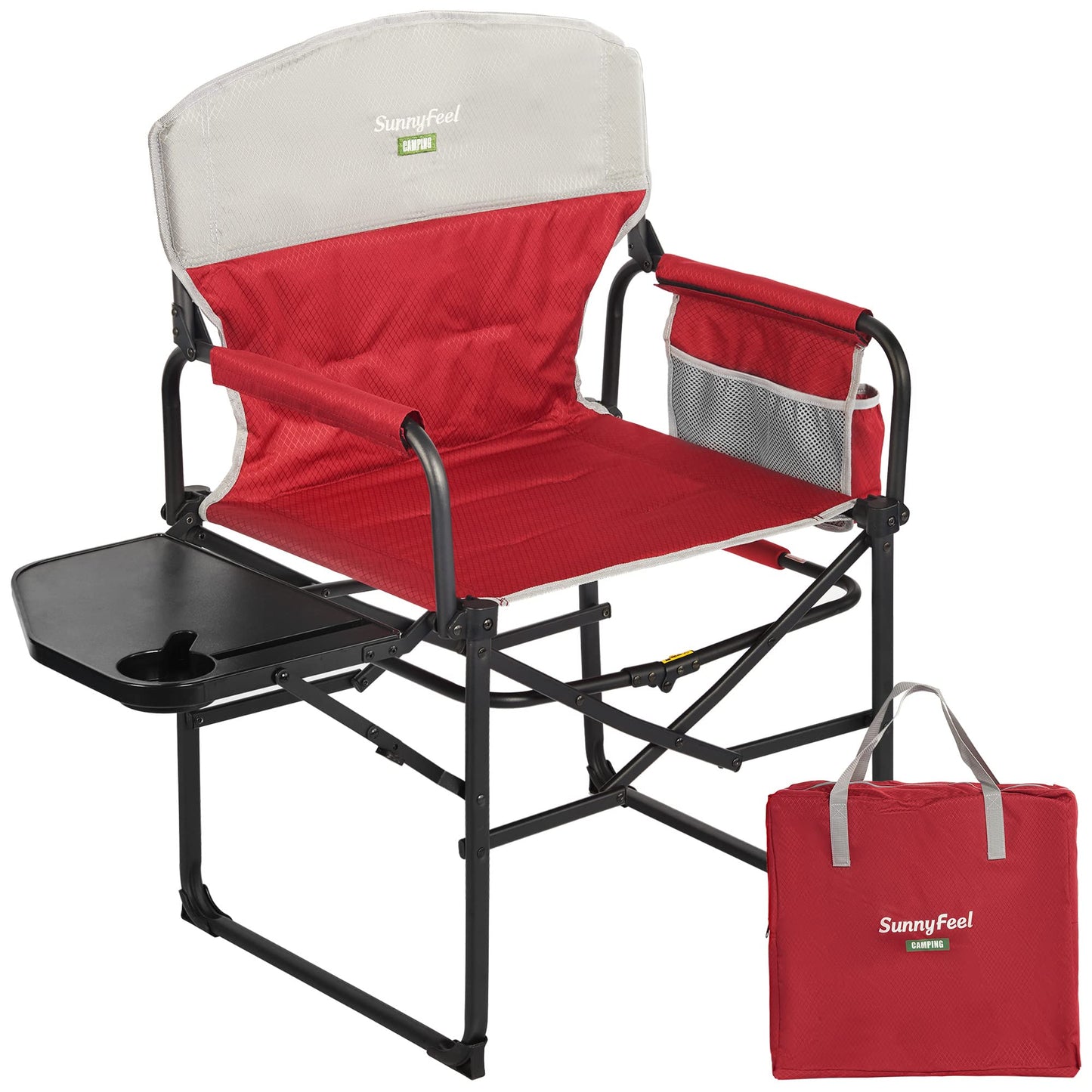 Oversized Folding Camping Chair with Side Table