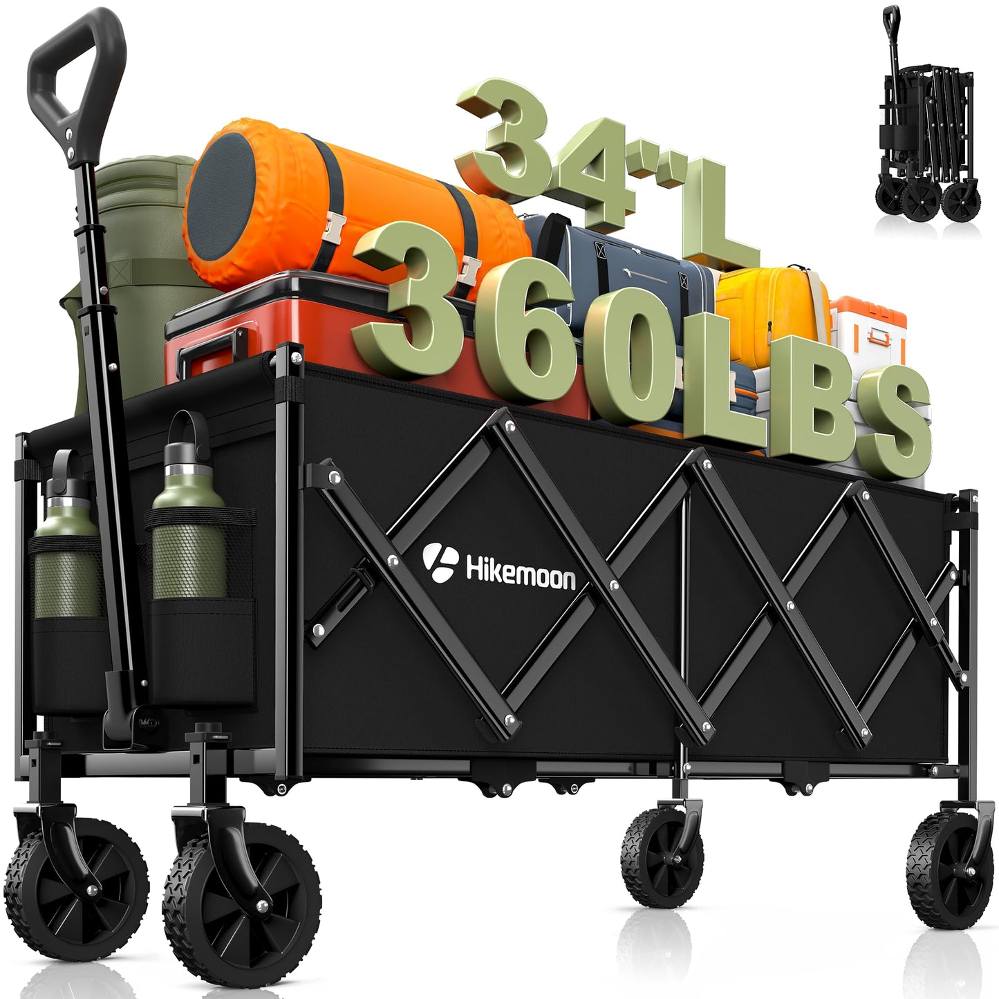 120L Folding Wagon Cart for Camping and Outdoors