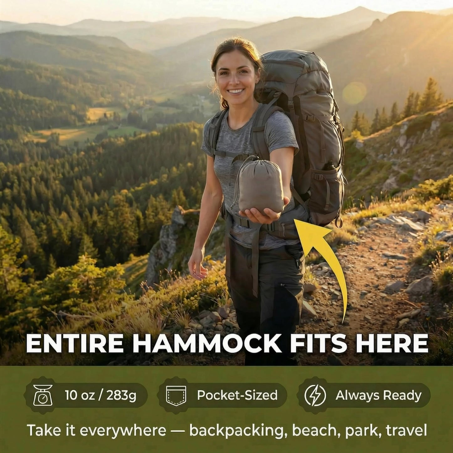 Ultralight Portable Camping Hammock with Straps