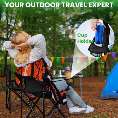 4 Pack Lightweight Folding Camping Chairs with Cup Holder
