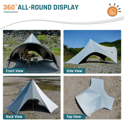 Waterproof Camping Canopy Tarp Shelter with Poles