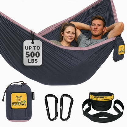 Portable Camping Hammock with Tree Straps