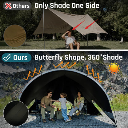 Waterproof Camping Canopy Tarp Shelter with Poles