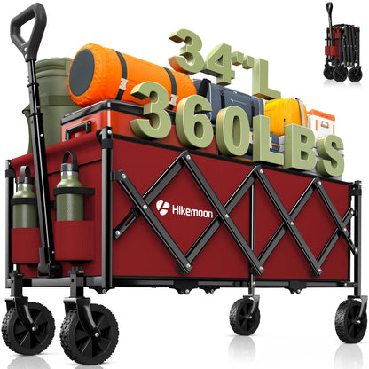 120L Folding Wagon Cart for Camping and Outdoors