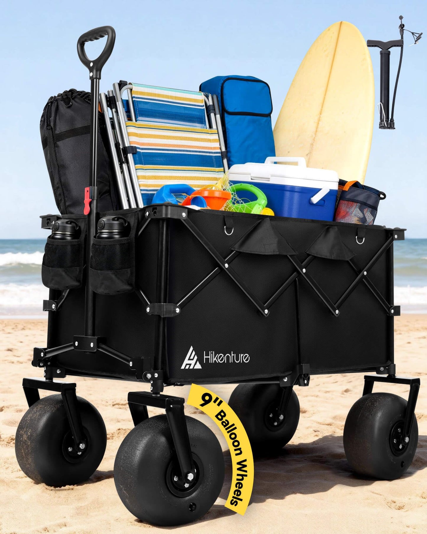 Heavy Duty Beach Wagon with Balloon Wheels