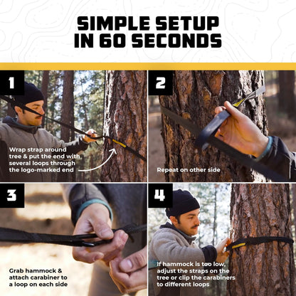 Portable Camping Hammock with Tree Straps