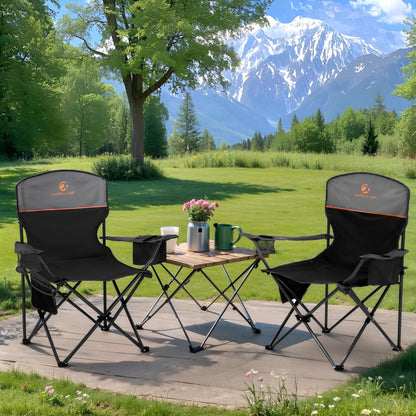 Padded Folding Camping Chair with Cooler Bag