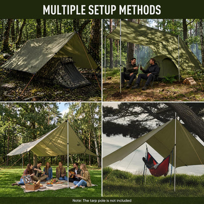 Large Waterproof Camping Tarp Canopy Shelter