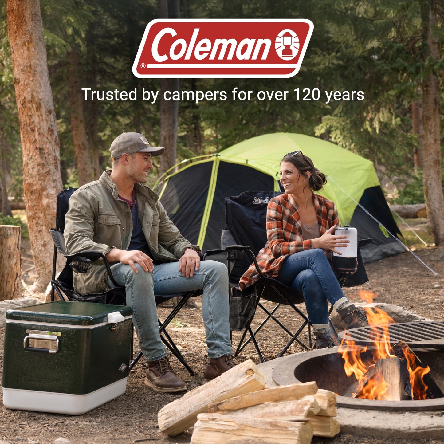 Portable Camping Chair with Cooler and Cup Holder