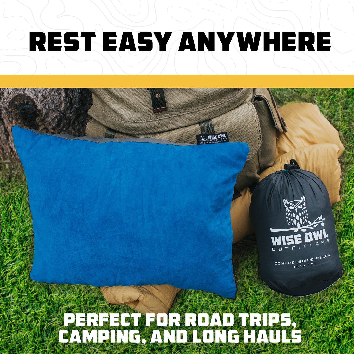 Memory Foam Camping Pillow for Travel and Hiking