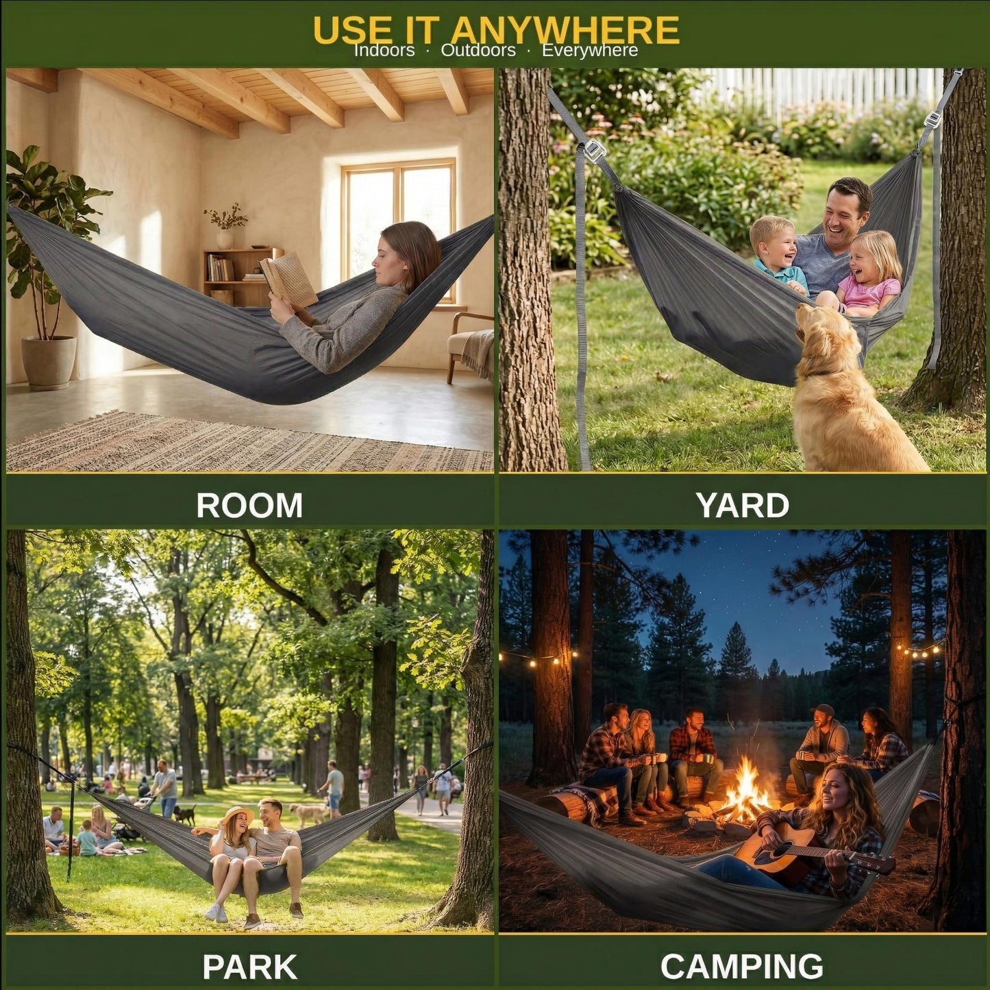 Ultralight Portable Camping Hammock with Straps