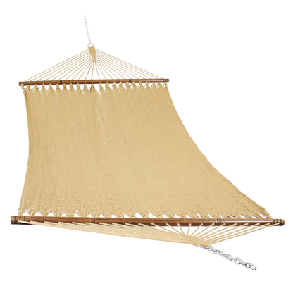 Soft-Spun Rope Double Hammock for Outdoor Relaxing
