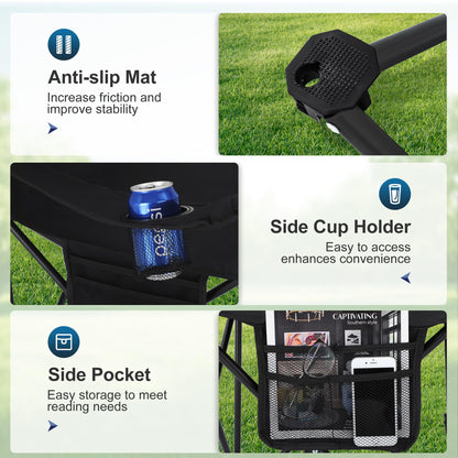 Padded Folding Camping Chair with Cooler Bag